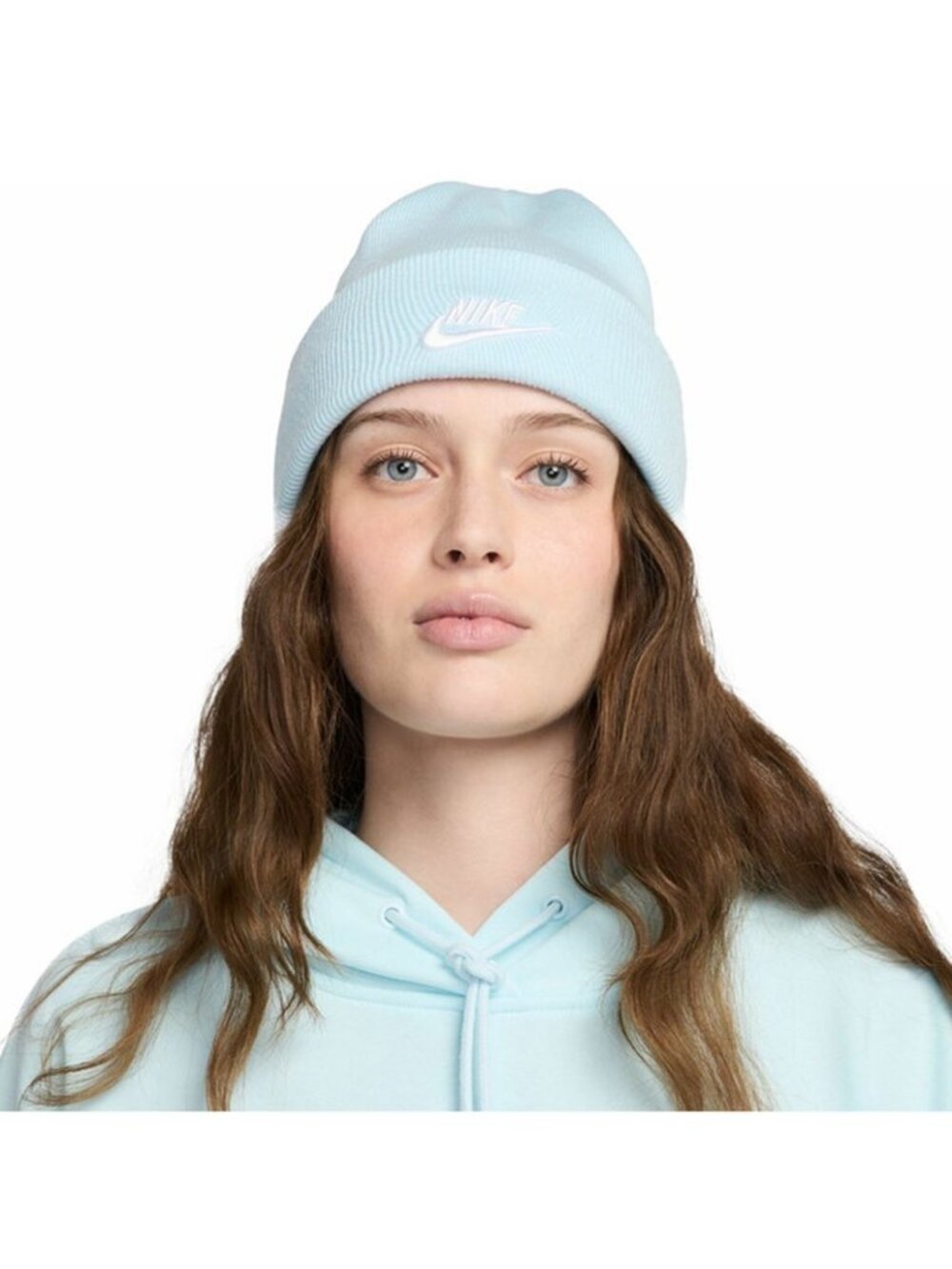 NWT Nike Peak Furtura Beanie OS Glacier Blue and White